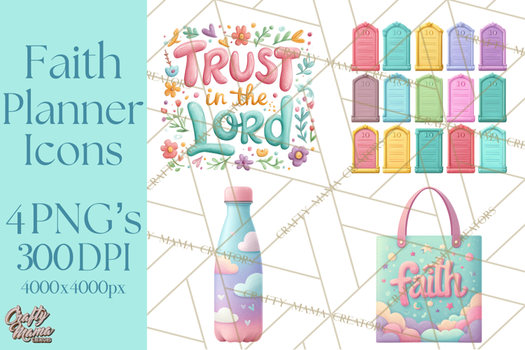 Christian Clipart PNG, Faith Icons for Devotional Art