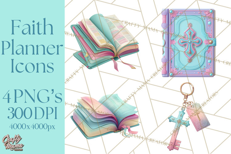 Christian Clipart PNG, Faith Icons for Devotional Art