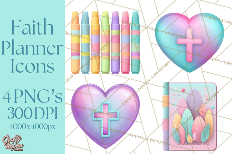 Christian Clipart PNG, Faith Icons for Devotional Art
