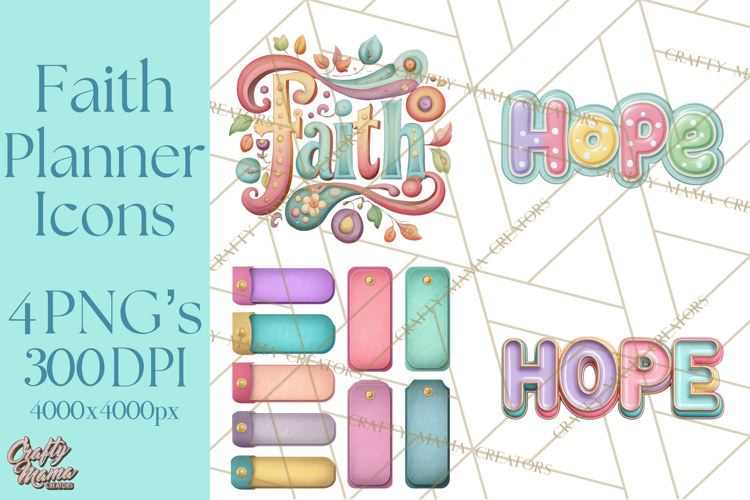 Christian Clipart PNG, Faith Icons for Devotional Art