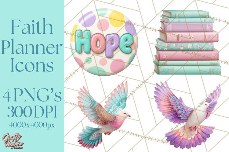 Christian Clipart PNG, Faith Icons for Devotional Art