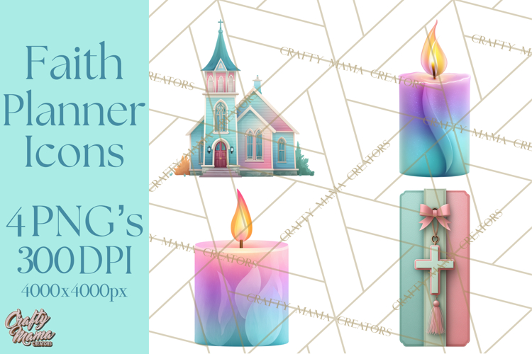 Christian Clipart PNG, Faith Icons for Devotional Art