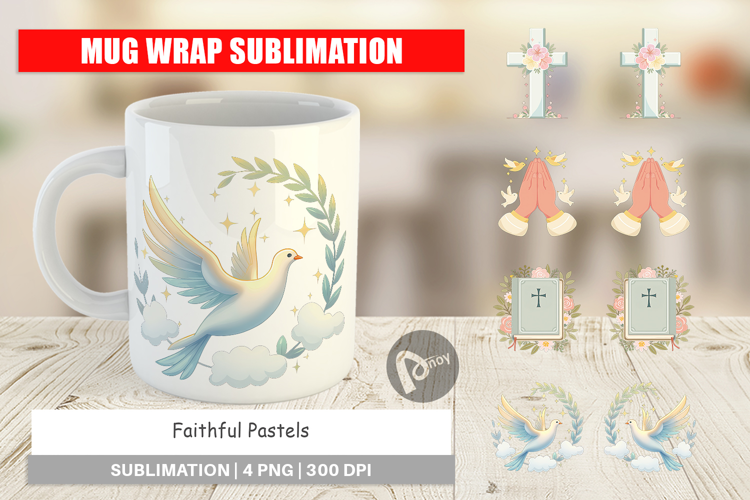 Mug Wrap Faithful Pastels
