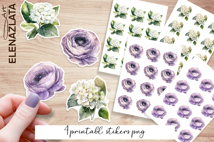 Floral Stickers | Flowers Sticker | Elegant Flowers PNG
