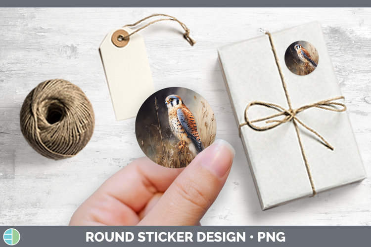 American Kestrel Falcon Sunset Stickers Design