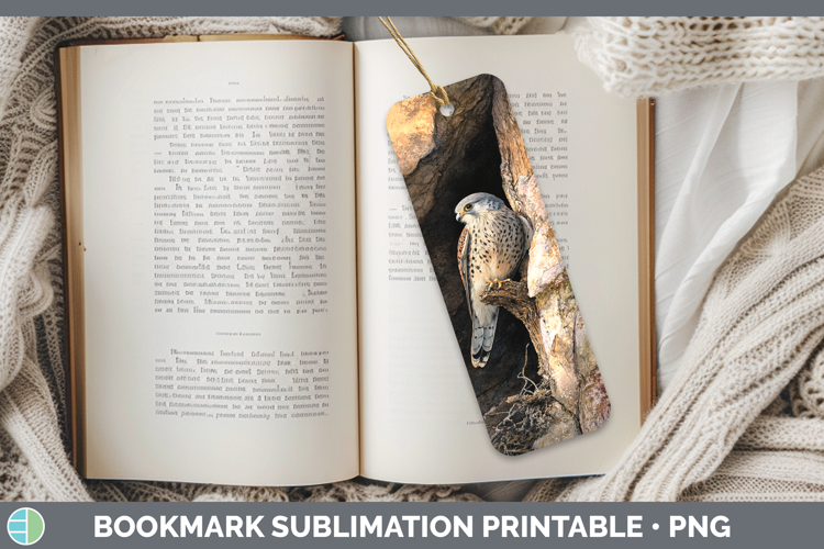 Eurasian Kestrel Falcon Sunset Bookmark Sublimation Design