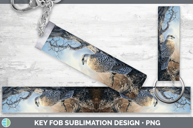Gyrfalcon Falcon Sunset Key Fob Sublimation Design