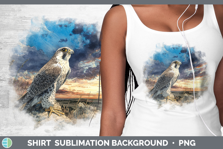 Gyrfalcon Falcon Sunset Shirt Sublimation Design