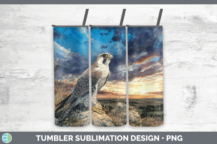 Gyrfalcon Falcon Sunset Tumbler Sublimation Design