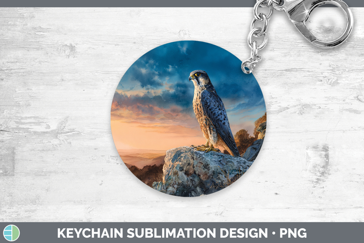 Merlin Falcon Sunset Keychain Sublimation Design