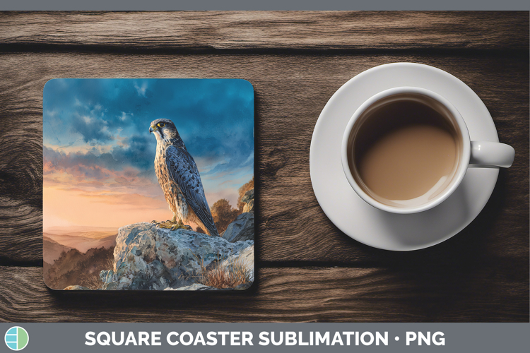 Merlin Falcon Sunset Square Coaster Sublimation Design