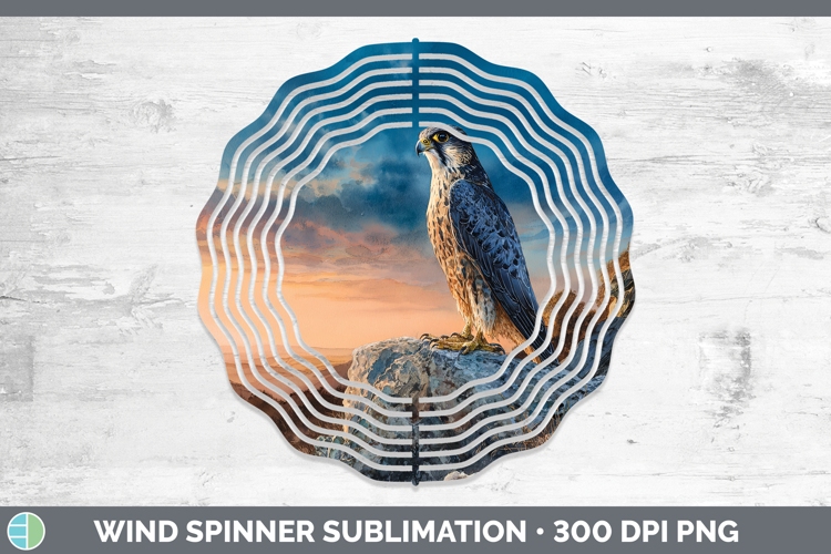 Merlin Falcon Sunset Wind Spinner Sublimation Design