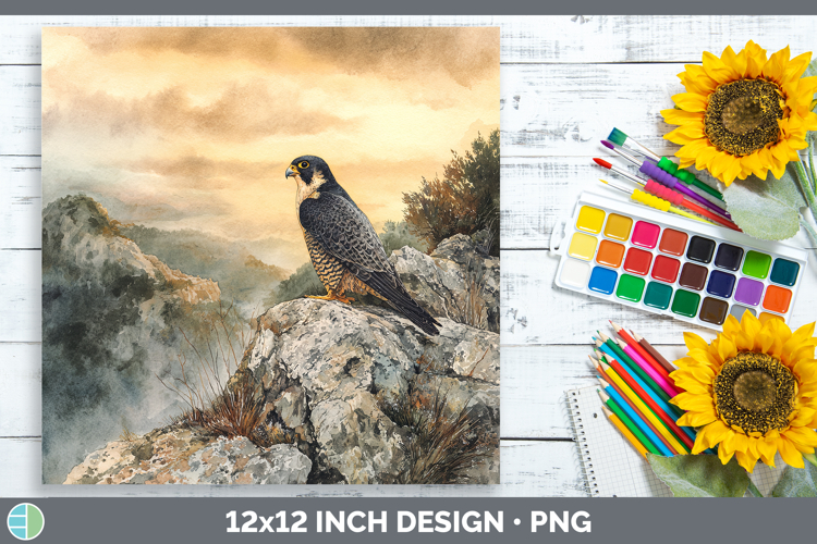 Peregrine Falcon Sunset Paper Backgrounds Design