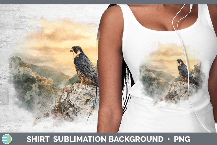 Peregrine Falcon Sunset Shirt Sublimation Design