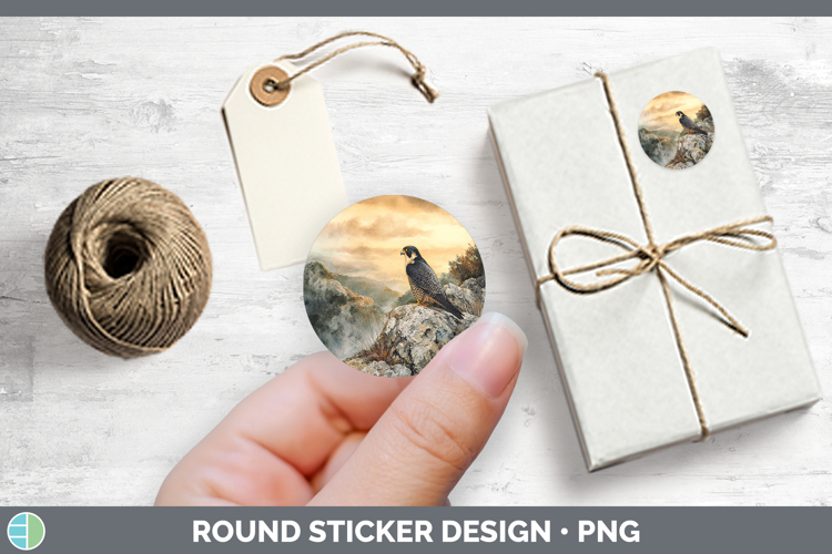 Peregrine Falcon Sunset Stickers Design