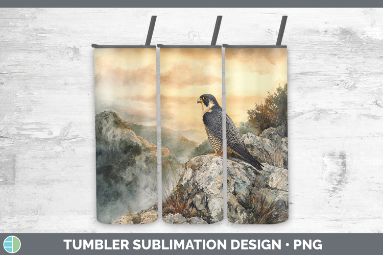 Peregrine Falcon Sunset Tumbler Sublimation Design