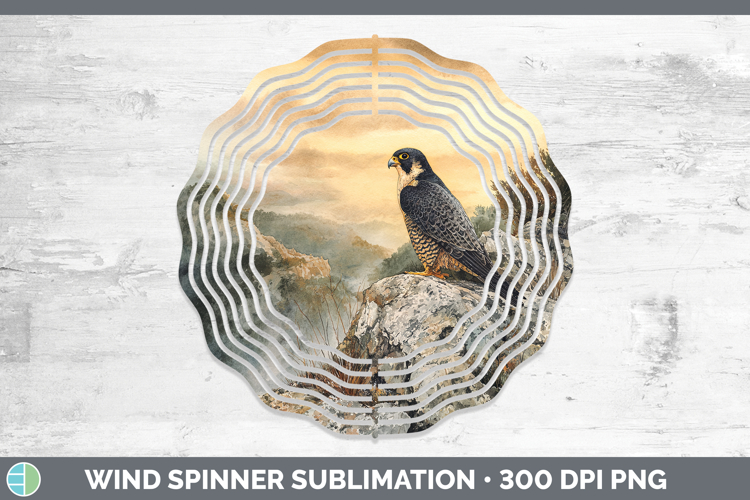 Peregrine Falcon Sunset Wind Spinner Sublimation Design