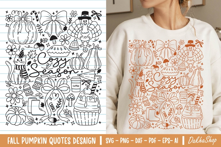 Fall Svg, Fall Pumpkin Svg, Cozy Season Svg, Thanksgiving