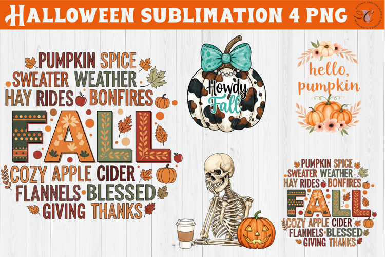 Fall and Halloween clipart | Autumn Vibes sublimation
