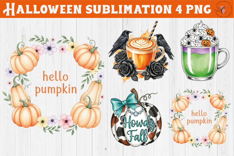 Fall and Halloween clipart | Autumn Vibes sublimation
