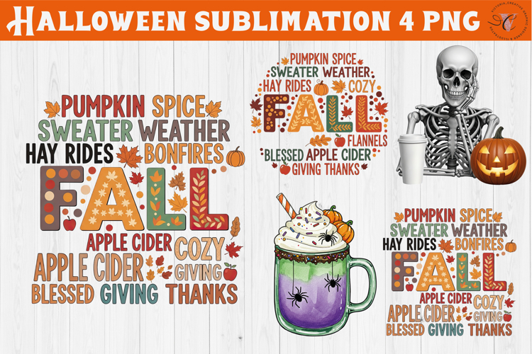 Fall and Halloween clipart | Autumn Vibes sublimation