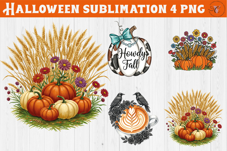 Fall and Halloween clipart | Autumn Vibes sublimation