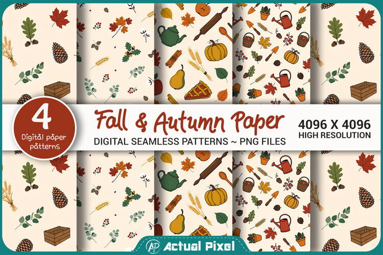 Fall Autumn Seamless Pattern example image 1