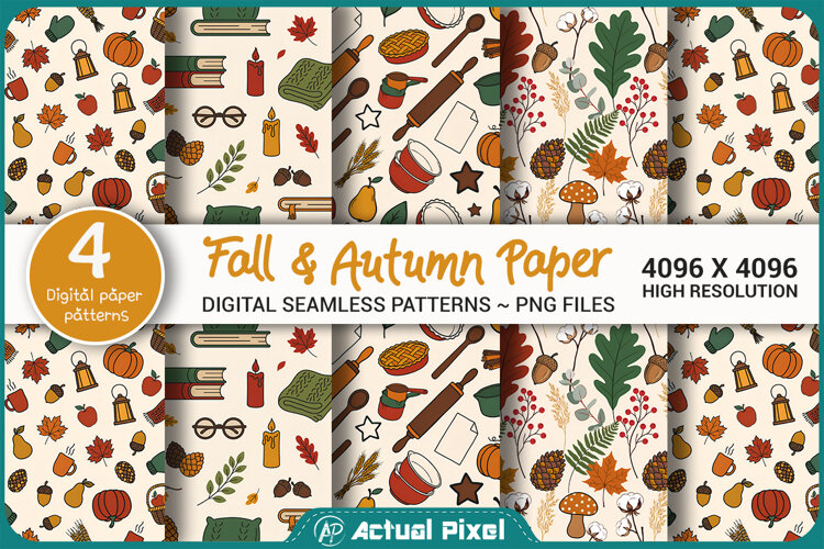 Fall Autumn Seamless Pattern example image 1