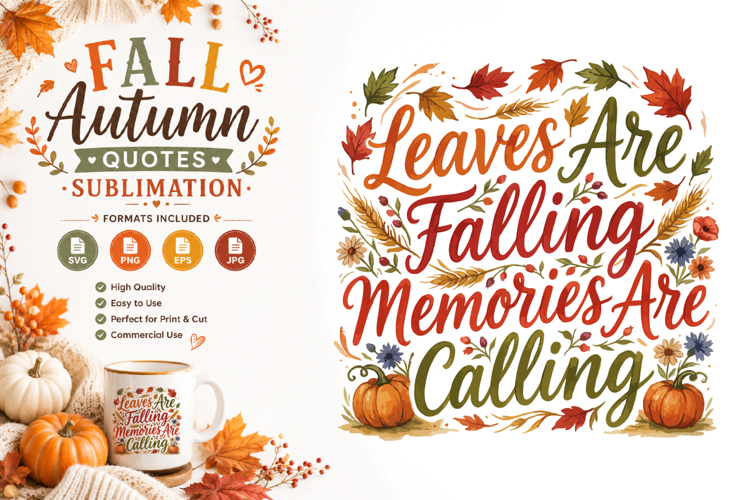 Fall Quotes Sublimation SVG PNG