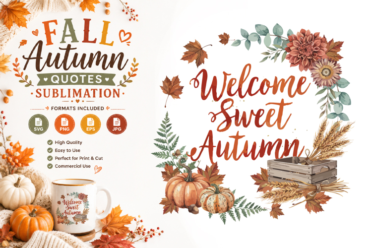 Fall Quotes Sublimation SVG PNG
