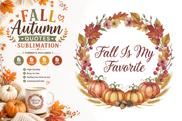 Fall Quotes Sublimation SVG PNG