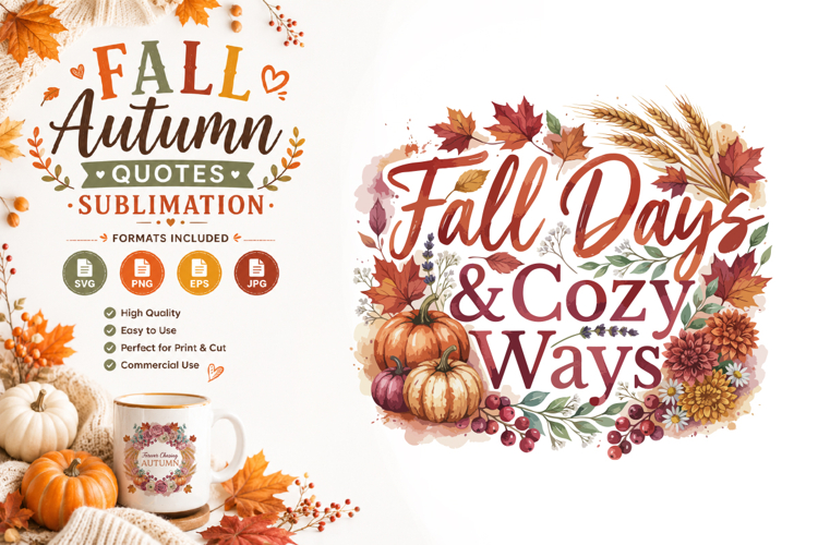 Fall Quotes Sublimation SVG PNG