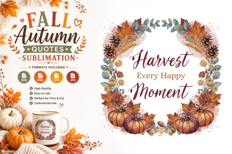 Fall Quotes Sublimation SVG PNG