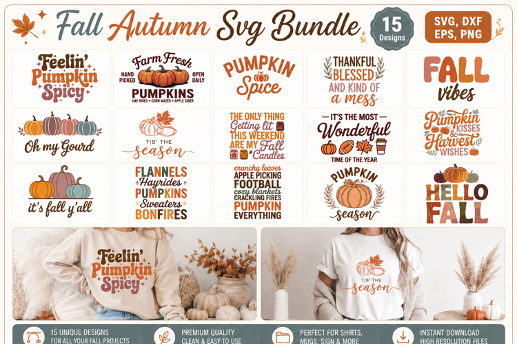 Fall Autumn SVG Bundle