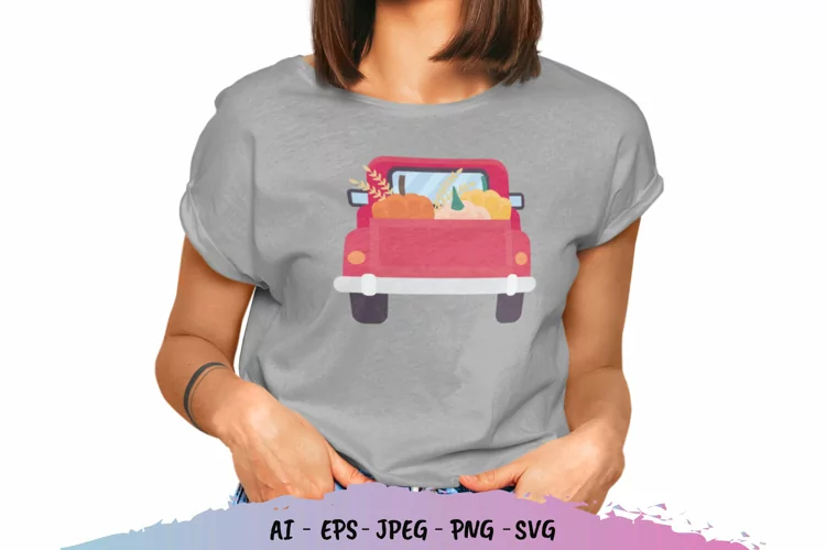 Fall Autumns Vintage Truck SVG File