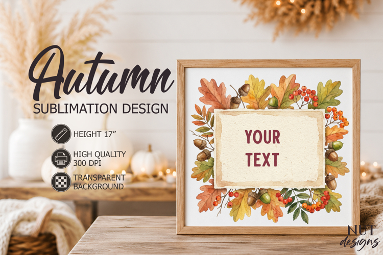 Autumn Leaves background Fall acorns Oak leaves decor