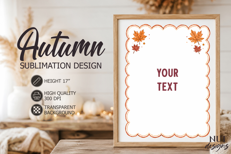Maple leaves Border Frame Coquette Autumn background