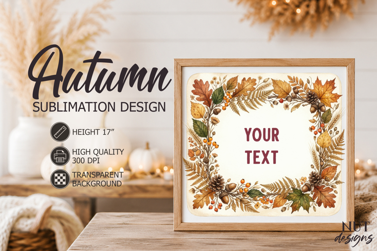 Autumn Leaves background Fall acorns Oak Maple leaves Frame
