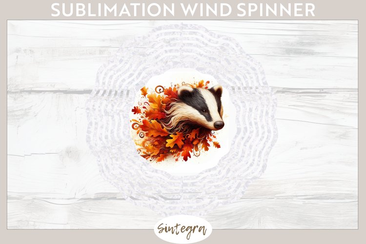 Fall Badger Animal v3 Wind Spinner Sublimation