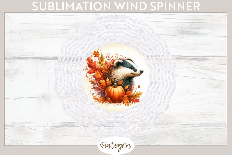 Fall Badger Animal v4 Wind Spinner Sublimation