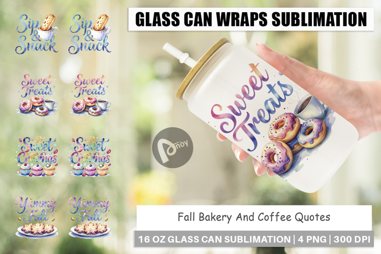 Fall Bakery & Coffee Quotes Glass Can