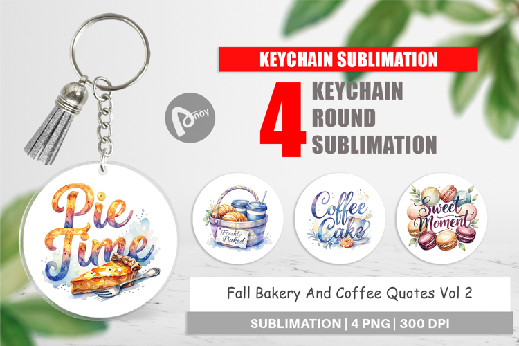 Fall Bakery & Coffee Quotes Keychain
