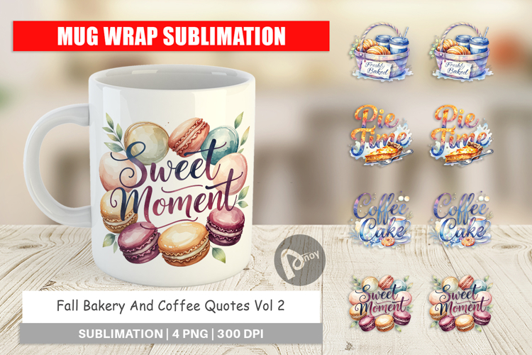 Fall Bakery & Coffee Quotes Mug Wrap