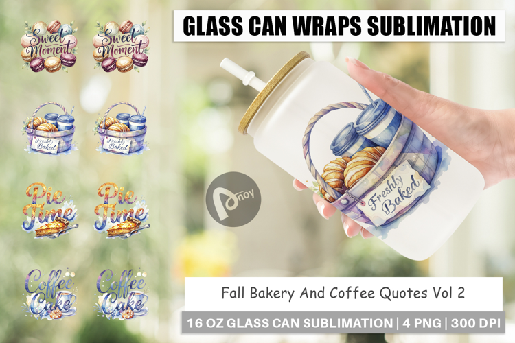 Fall Bakery & Coffee Quotes Glass Can