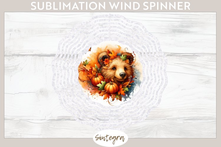 Fall Bear Animal v1 Wind Spinner Sublimation