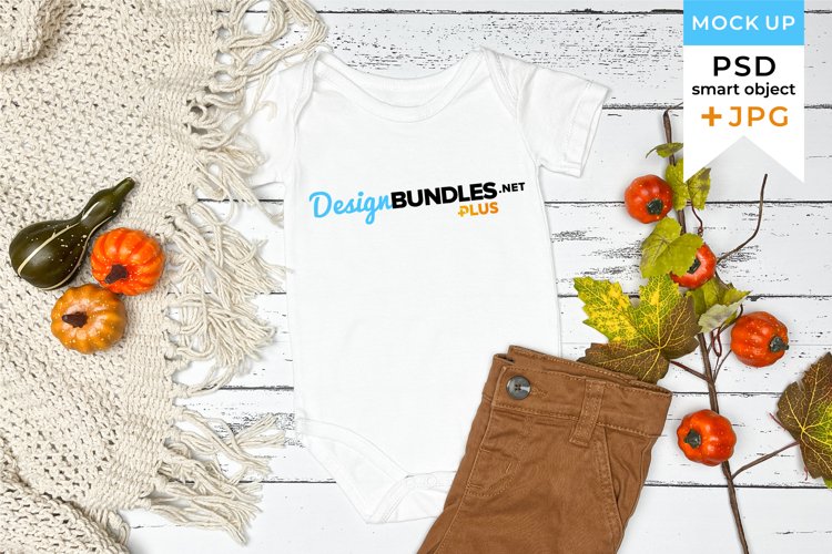Fall romper mockup | Thanksgiving bodysuit mockup
