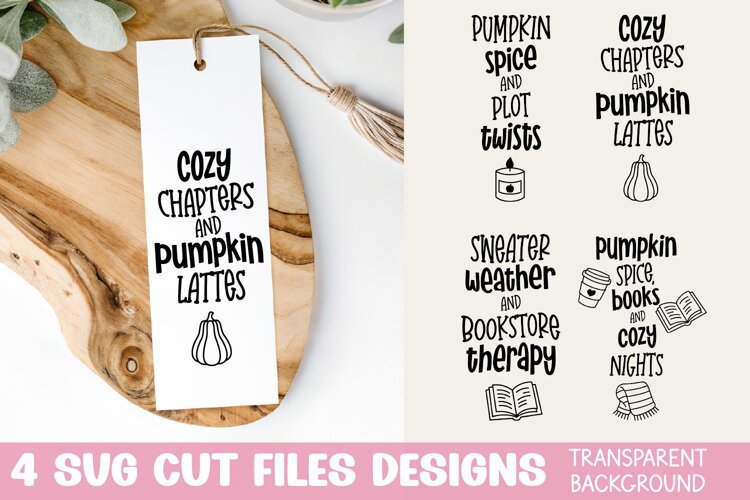Fall Book Lover Bookmarks SVG
