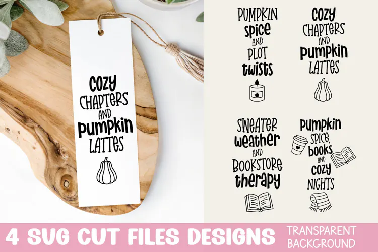 Fall Book Lover Bookmarks SVG, Printable Fall Bookmarks