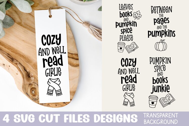 Fall Book Lover Bookmarks SVG