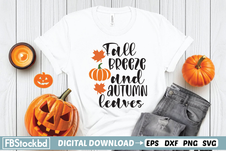 Fall breeze and autumn leaves SVG, Fall SVG, Fall Vibes SVG,